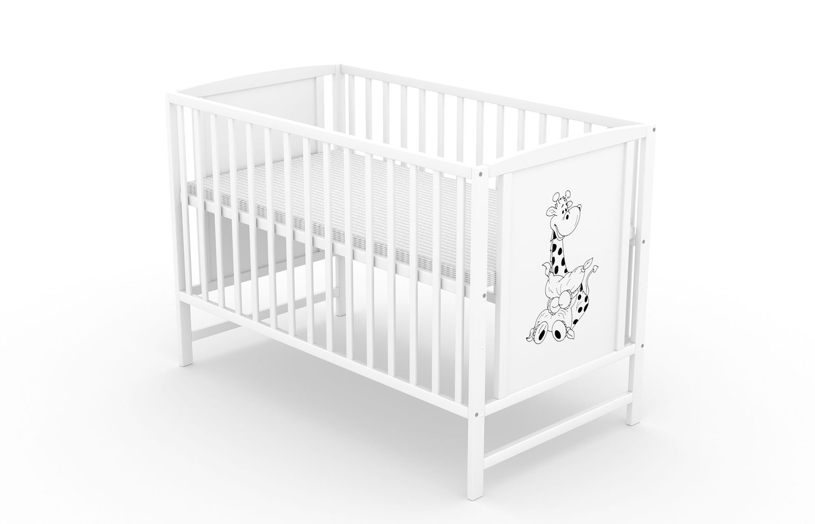 Bajka, łóżeczko dziecięce 120×60 cm, kolor biały — zdjęcie produktowe 1