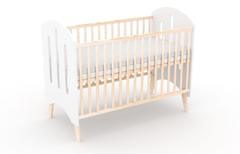 Lena, łóżeczko dziecięce 120×60 cm, kolor biały / naturalny — zdjęcie produktowe 5