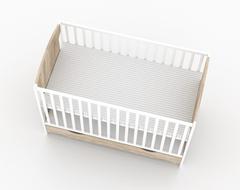 Miki, łóżeczko dziecięce 120×60 cm, kolor dąb sonoma / biały — zdjęcie produktowe 5