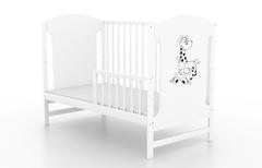 Miki, łóżeczko dziecięce 120×60 cm, kolor biały, z zastawką — zdjęcie produktowe