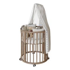 Ovi 3 w 1, wersja okrągła Ø70 cm, kolor orzechowy, z baldachimem — zdjęcie produktowe