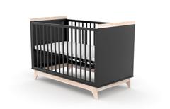 Vigo, łóżeczko dziecięce 120×60 cm, kolor antracyt / naturalny — zdjęcie produktowe 4