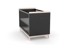 Vigo, łóżeczko dziecięce 120×60 cm, kolor antracyt / naturalny — zdjęcie produktowe 5